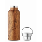 Bottle with a wood look, recycled stainless steel, 500 ml brown colour fifth view