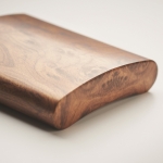 Recycled stainless steel flask with wood look, 190 ml brown colour fifth photographic view