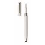 Ballpoint pen with stylus, blue ink, headphone cleaning kit white colour second view