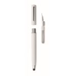 Ballpoint pen with stylus, blue ink, headphone cleaning kit white colour seventh view