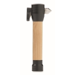 3-in-1 hammer with flashlight and seat belt cutter wood colour second view