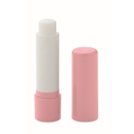 Vegan vanilla lip balm, SPF 10, in recycled ABS case pink colour