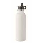 Leak-proof bottle with 2 changeable caps and straw, 700 ml white colour