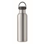 Leak-proof bottle with 2 changeable caps and straw, 700 ml matt silver colour second view