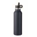 Leak-proof bottle with 2 changeable caps and straw, 700 ml navy-blue colour