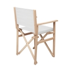 Folding wooden director's chair, maximum load capacity 80 kg white colour