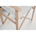 Folding wooden director's chair, maximum load capacity 80 kg white colour