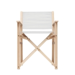 Folding wooden director's chair, maximum load capacity 80 kg white colour