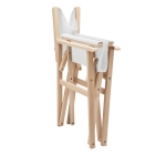 Folding wooden director's chair, maximum load capacity 80 kg white colour