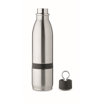 Thermal bottle with glass and hinged lid, 500 ml matt silver colour seventh view