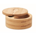 Salt and pepper shakers made of bamboo with a rotating lid wood colour