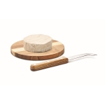 Small cheese board set made of acacia wood with knife wood colour fourth view