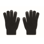 Tactile gloves made of RPET polyester with cork label black colour second view