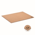 Cork placemat with detail in the corner for gifting 40x30cm beige colour