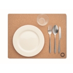 Cork placemat with detail in the corner for gifting 40x30cm beige colour fourth view