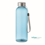 Transparent leak-proof Tritan Renew™ bottle with lid transparent blue colour