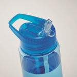 Leak-proof Tritan Renew™ sports bottle with straw, 650 ml transparent blue colour third photographic view