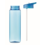 Leak-proof Tritan Renew™ sports bottle with straw, 650 ml transparent blue colour sixth view