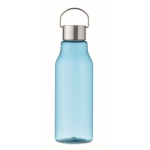 Tritan Renew™ leak-proof bottle with steel handle lid, 800 ml transparent blue colour third view