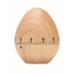 Original egg-shaped wooden kitchen clock wood colour third view