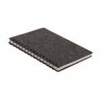 Eco notebook with cover and lined recycled paper, A5 dark grey colour