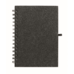 Eco notebook with cover and lined recycled paper, A5 dark grey colour second view