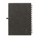 Eco notebook with cover and lined recycled paper, A5 dark grey colour third view