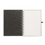 Eco notebook with cover and lined recycled paper, A5 dark grey colour fourth view