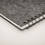 Eco notebook with cover and lined recycled paper, A5 dark grey colour sixth photographic view