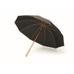 Windproof RPET pongee umbrella with manual opening, Ø 104 black colour