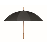 Windproof RPET pongee umbrella with manual opening, Ø 104 black colour third view