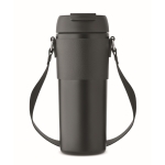 Leak-proof stainless steel mug with lid and strap, 700 ml black colour third view