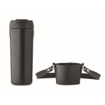 Leak-proof stainless steel mug with lid and strap, 700 ml black colour ninth view