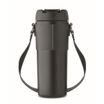 Leak-proof stainless steel mug with lid and strap, 700 ml black colour