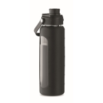 Glass bottle with silicone cover and lid with handle, 750 ml black colour second view