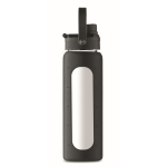 Glass bottle with silicone cover and lid with handle, 750 ml black colour eighth view