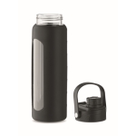 Glass bottle with silicone cover and lid with handle, 750 ml black colour ninth view