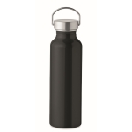 Recycled aluminium bottle with leak-proof cap, 500 ml black colour