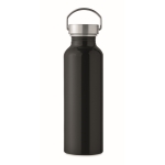 Recycled aluminium bottle with leak-proof cap, 500 ml black colour fourth view