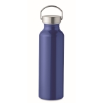 Recycled aluminium bottle with leak-proof cap, 500 ml blue colour