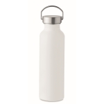 Recycled aluminium bottle with leak-proof cap, 500 ml white colour