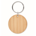 Affordable round keyring made from bamboo wood colour second view