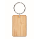 Affordable rectangular bamboo keyring wood colour second view