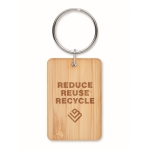 Affordable rectangular bamboo keyring wood colour second main view