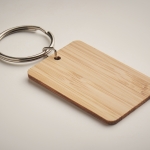 Affordable rectangular bamboo keyring wood colour third photographic view