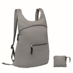 Reflective, foldable sports backpack for hiking matt silver colour