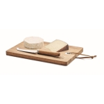 Cheese board set made of acacia wood with knife wood colour fourth main view