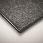 Folder made of RPET felt with pad and A4 pen holder dark grey colour fifth photographic view