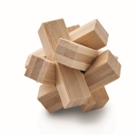 Star shaped bamboo puzzle for children wood colour