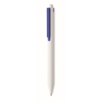 White recycled ballpoint pen with blue ink and colored clip blue colour